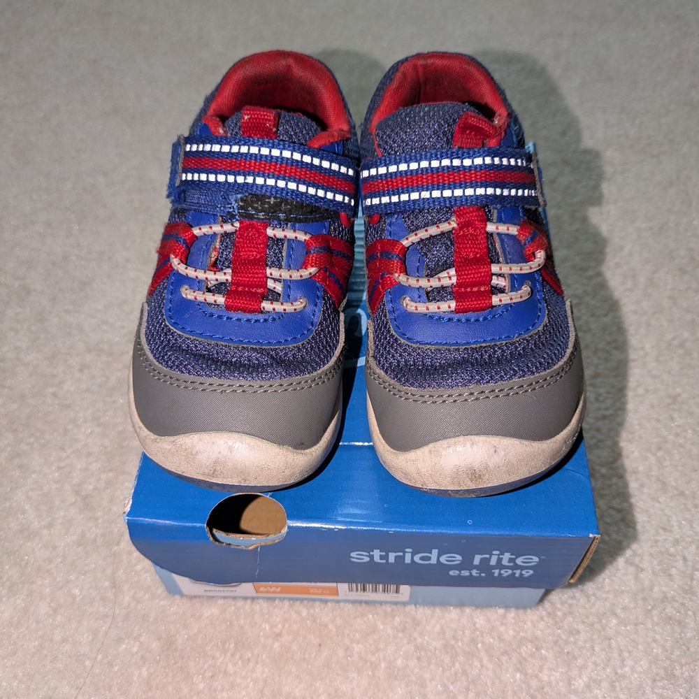 Stride Rite Kids' Blue and Red Jasper Sneakers